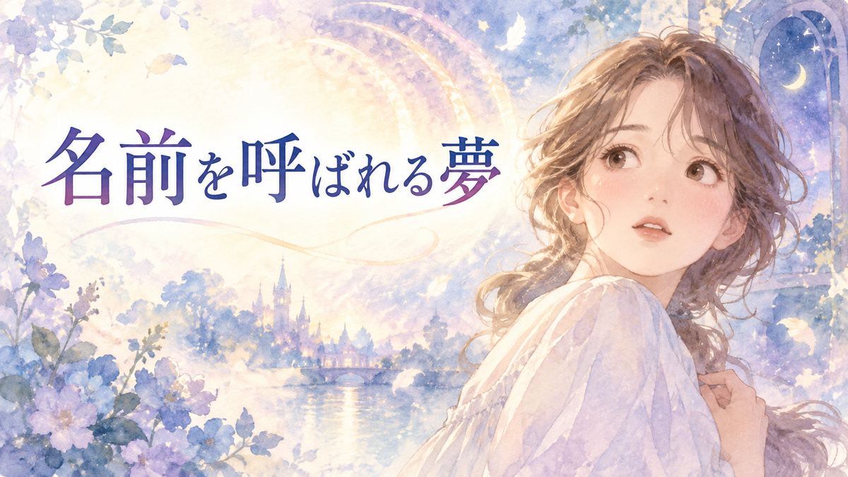 呼び声に振り向く大人の女性と夢の光