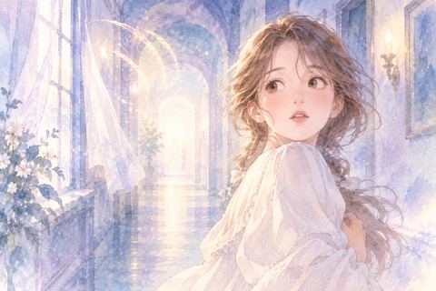 姿のない呼び声に振り向く大人の女性