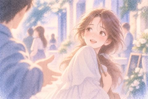 名前を呼ばれて嬉しそうに笑う大人の女性