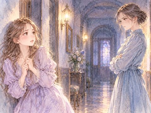 険しい表情の姉を怖がり後ずさる女性