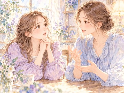 姉の言葉を真剣な表情で聞く大人の女性