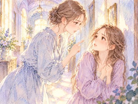 厳しい表情の姉に叱られて戸惑う女性