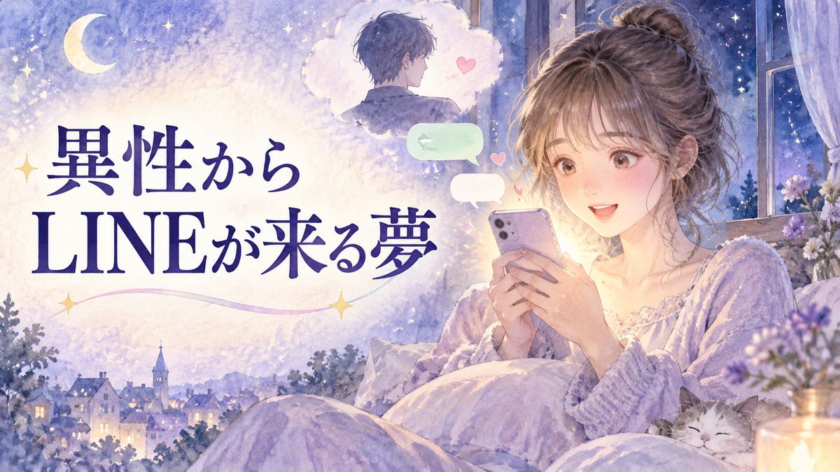 スマホに届いた異性からのLINEを見て胸をときめかせるアザミ