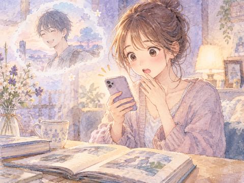 久しく連絡していない異性からのLINEを見て驚く女性