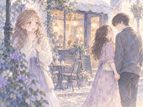親しい友達が恋人と手をつなぐ姿を見て悲しむアザミ