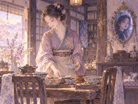 古い家で別の姿の自分として暮らす女性