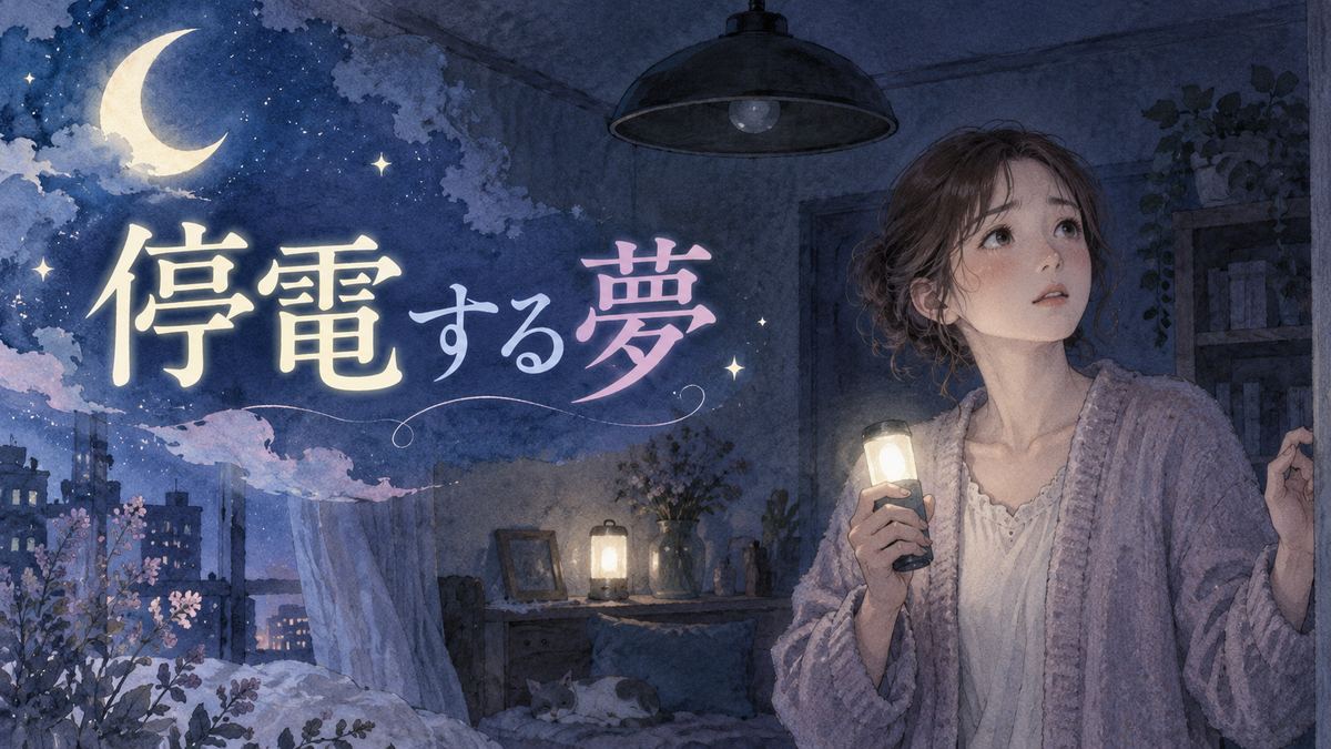 停電した夜の部屋で明かりを探す女性
