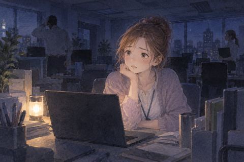 停電したエレベーター内の女性
