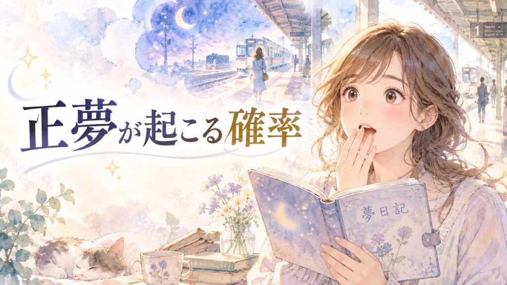 夢日記を手に夢と現実の重なりを見つめる女性