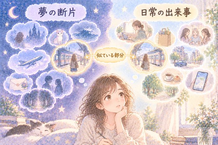 たくさんの夢と日常の一部が重なる概念図