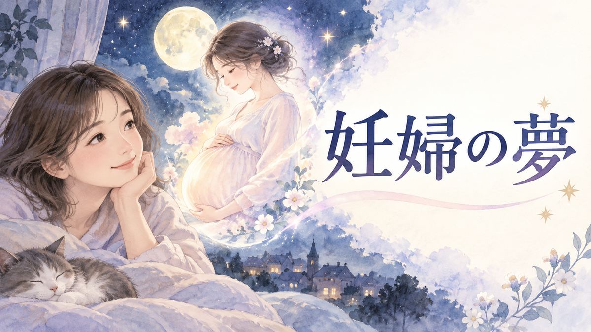月明かりの中で妊婦の姿を見つめる大人の女性