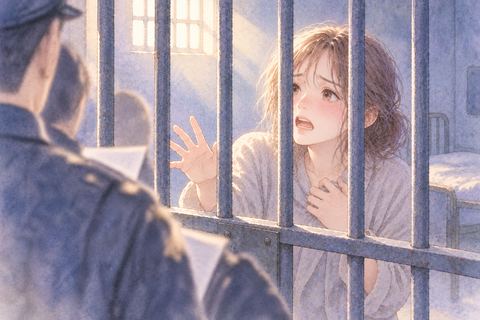 身に覚えのない罪で困惑する女性