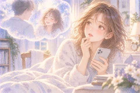 夢の記憶を思い返して戸惑う女性