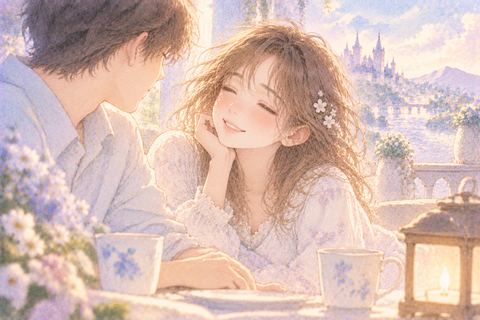 夢の中で穏やかに笑う女性