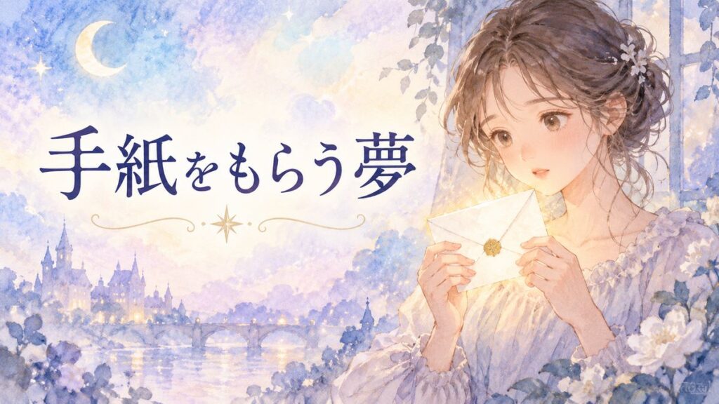 夢の中で封筒を手にして見つめる大人の女性