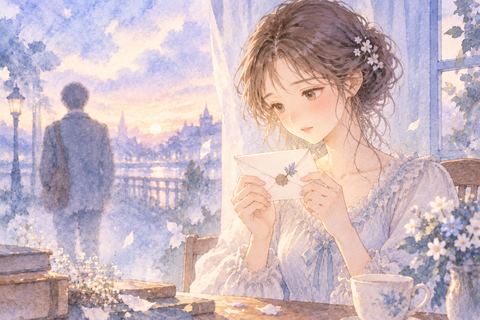 元恋人からの手紙を静かに見つめる女性