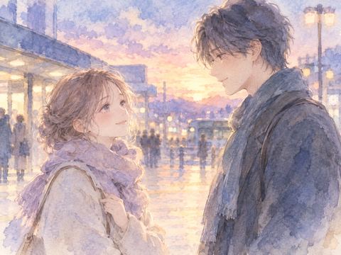 元彼と穏やかに仲直りして別れを惜しむ女性