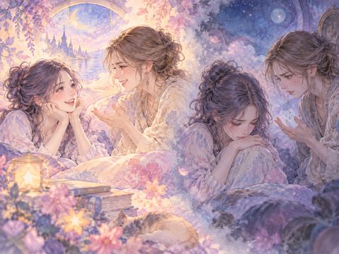 同じ相手との優しい会話と叱られる会話が対照的に浮かぶ夢