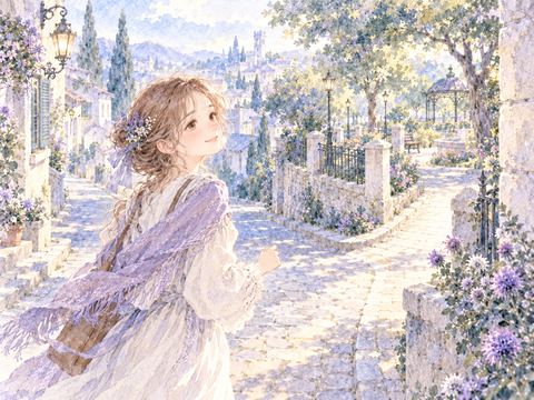 知らない住宅街の角を迷わず右へ曲がる女性