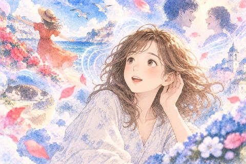 鮮やかな色と声の余韻に耳を澄ます大人の女性
