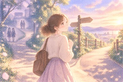 過去の選択をやり直そうとする女性