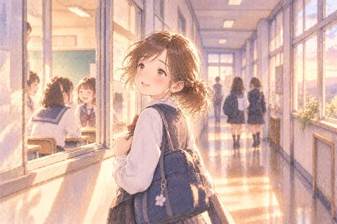 学生時代に戻り校舎を懐かしく歩く女性の夢