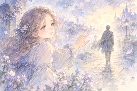 遠ざかる大切な人を悲しそうに見送る大人の女性