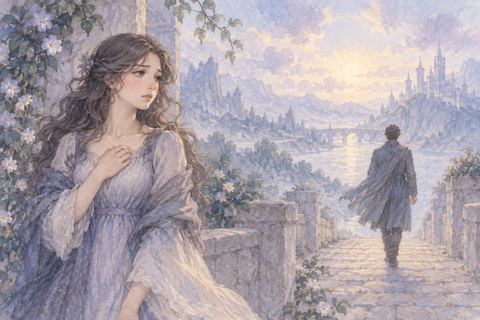 別れた相手の背中を悲しそうに見つめる大人の女性