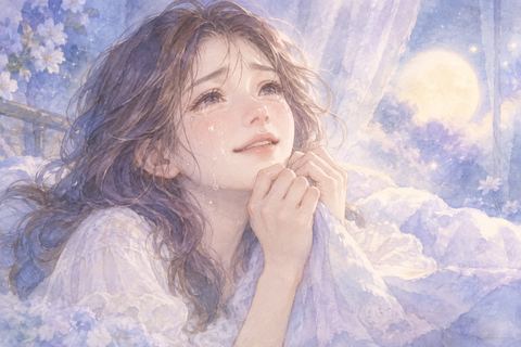夢の中で涙を流す大人の女性