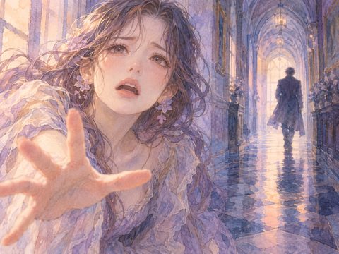 声を出そうと口を開く女性と、遠ざかる人影