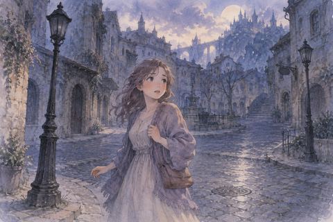 見知らぬ街の異変に気づく大人の女性