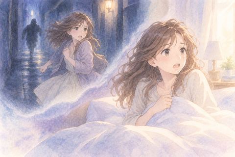 逃げる途中で目覚める大人の女性