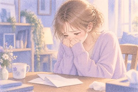 秘密が知られて静かに涙を流す大人の女性