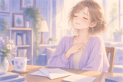 秘密が知られた後にほっと息をつく大人の女性