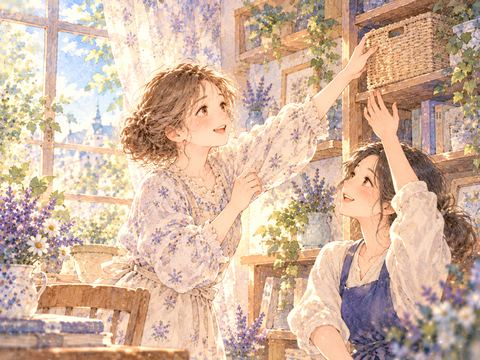 明るい部屋で笑顔で手伝いを頼む女性