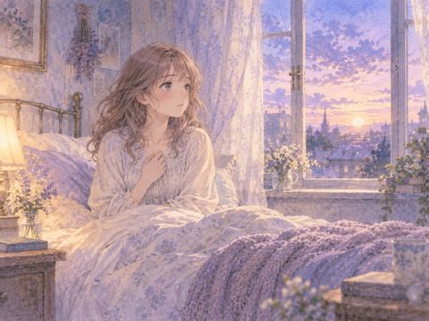 はぐれた夢から目覚めて相手を思い出す女性