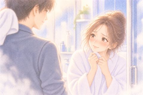 浴室で好きな人を意識する女性