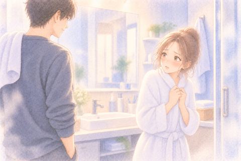 浴室で異性との距離を意識する女性
