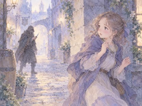 見知らぬ人物が刃物を向け、戸惑いながら身を引く女性
