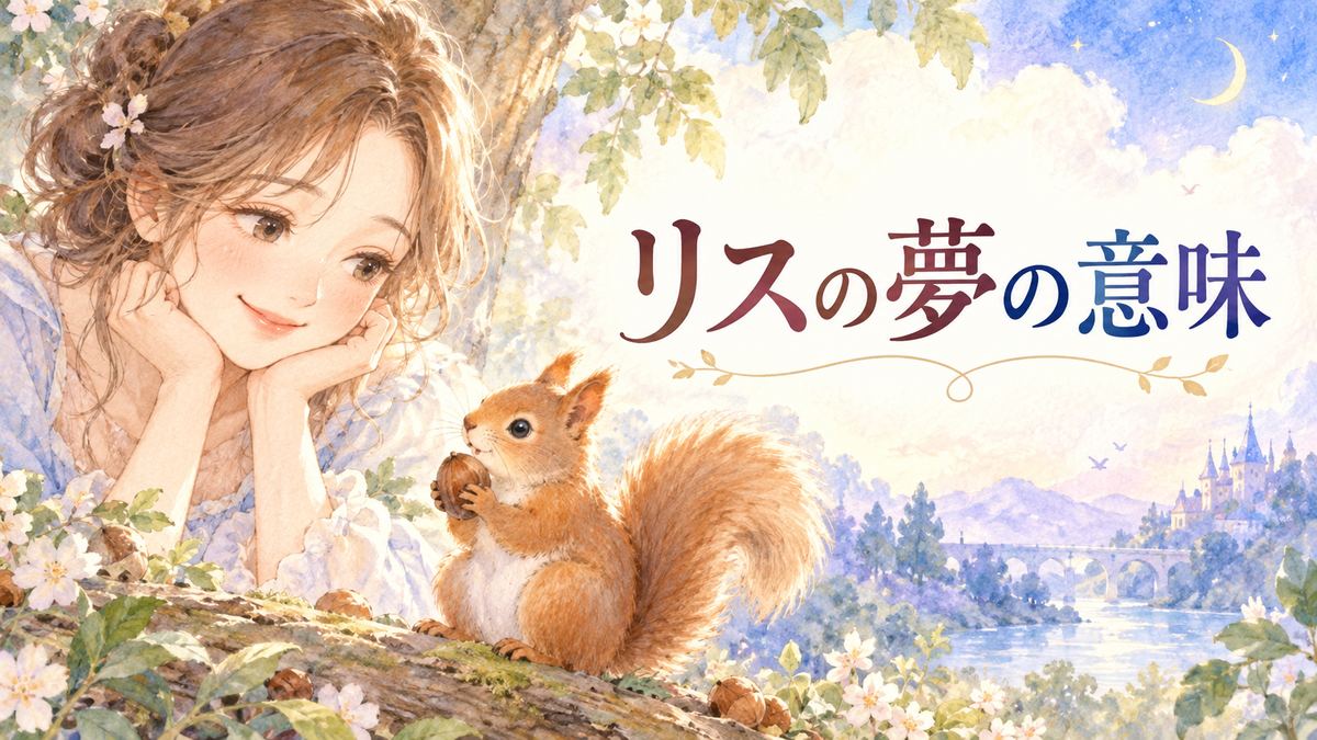 夢の森でリスを優しく見つめる大人の女性