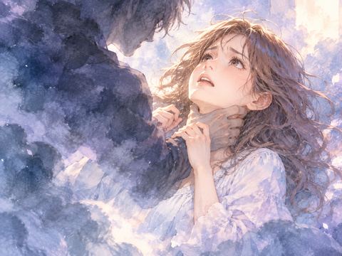夢の中で人影に首を押さえられ苦しそうにする女性