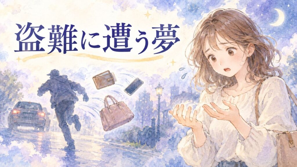 消えた持ち物を前に戸惑う大人の女性と夢の盗難モチーフ