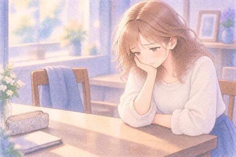 盗まれた大切な物を思い悲しむ大人の女性
