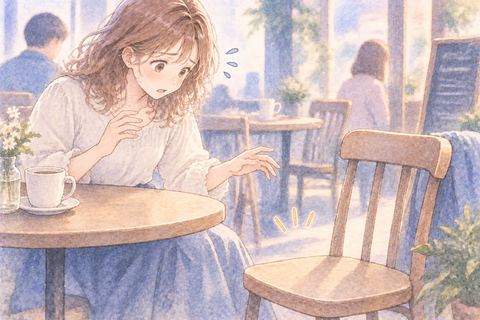 置いたはずのカバンがなく戸惑う大人の女性