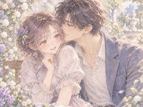手のひらを指先でくすぐられ照れ笑いする女性