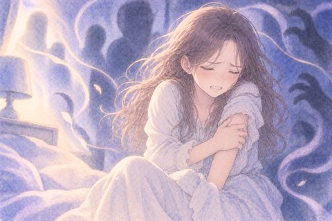 夢の中で腕を抱え苦しそうにする女性