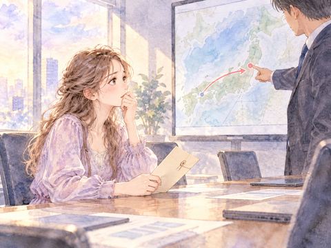 望まない転勤を告げられ困惑する女性
