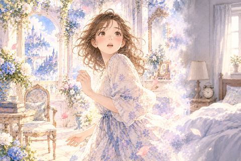 鮮明な夢から目覚めかける大人の女性