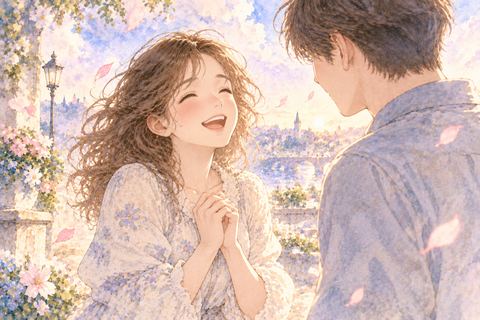 会いたかった人と笑顔で再会する大人の女性