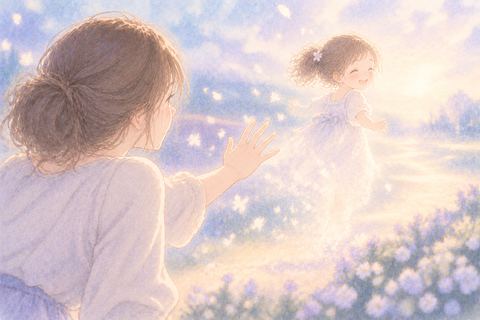 幼い娘の気配が光へ消えていく夢の場面